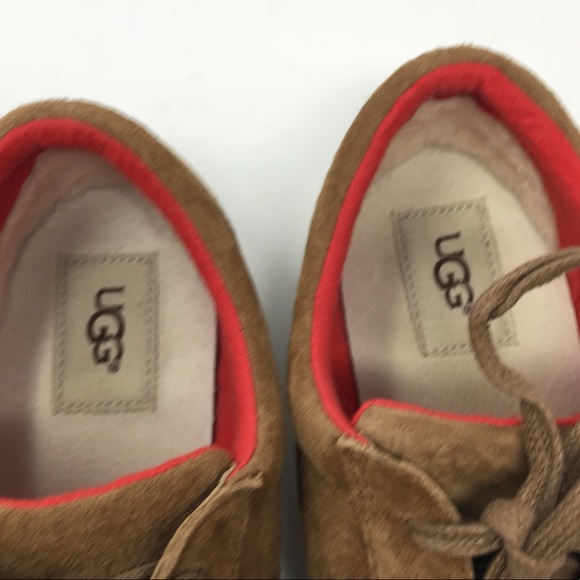 Ugg Karine suede tan leather lace up sneakers - Picture 4 of 8
